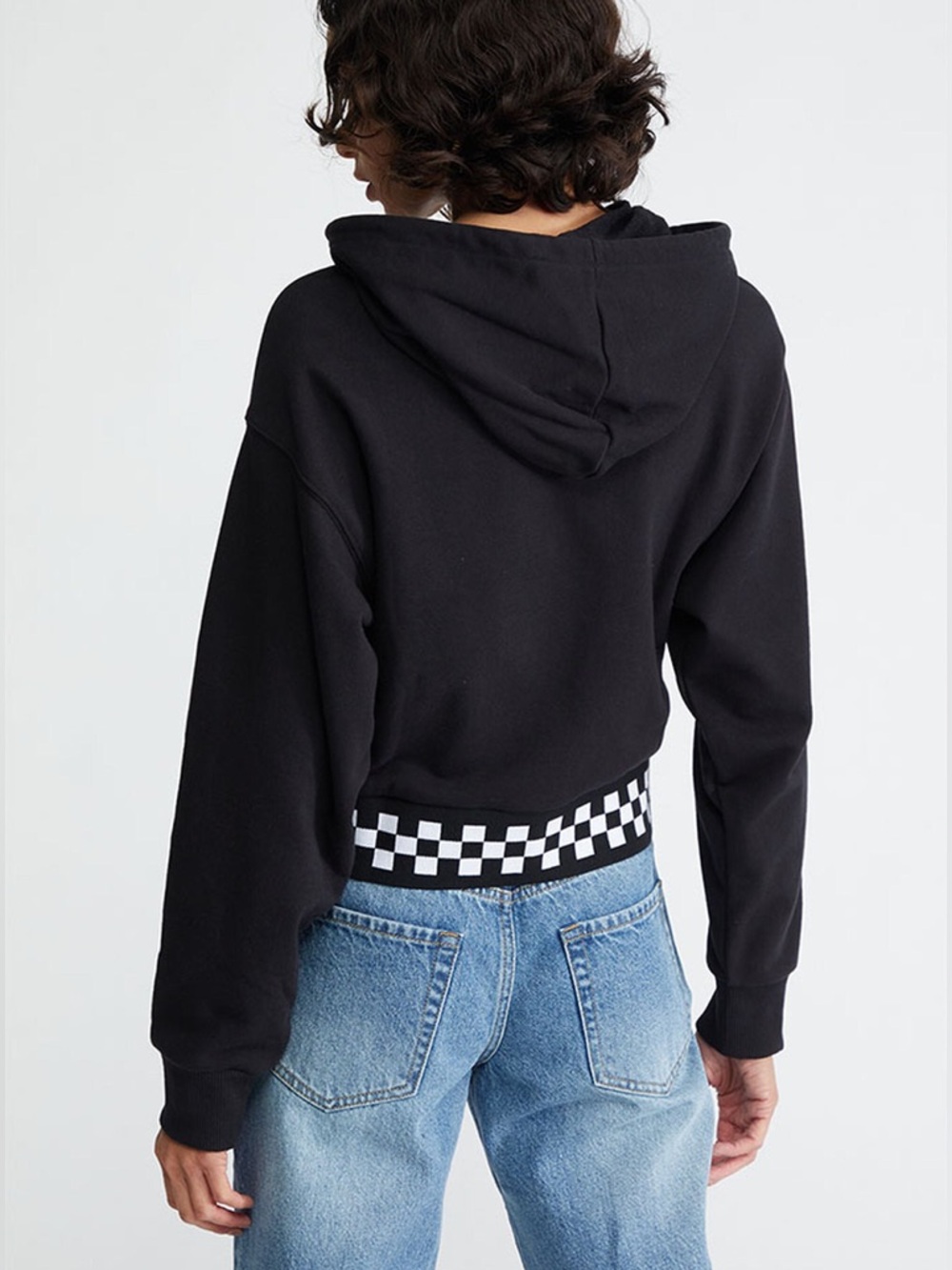 Vans Boom Boom 66 Black & White Checker Trim Gray Hoodie Sz M - Picture 6 of 6